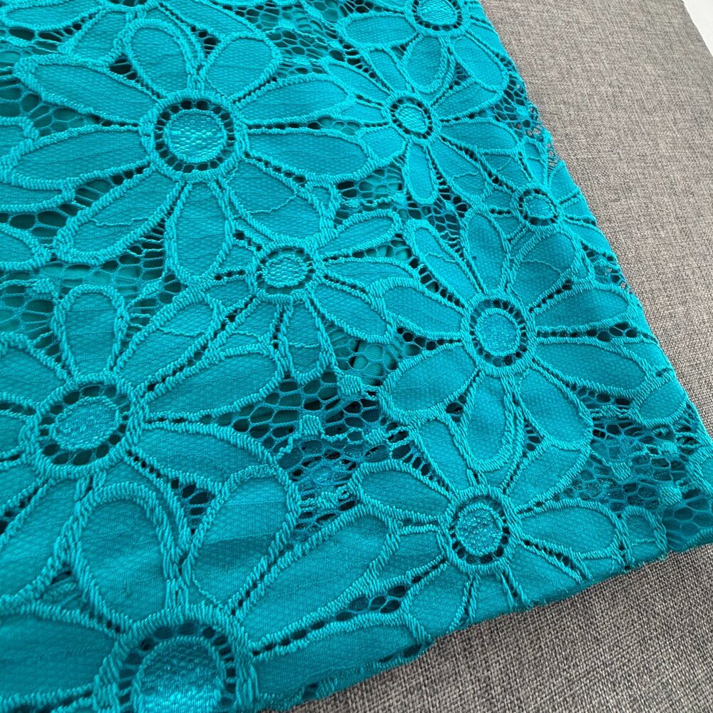 TIANA‎ Sheath Dress Floral Scoop Neck Short SleeveTurquoise Lined Large - Picture 14 of 15